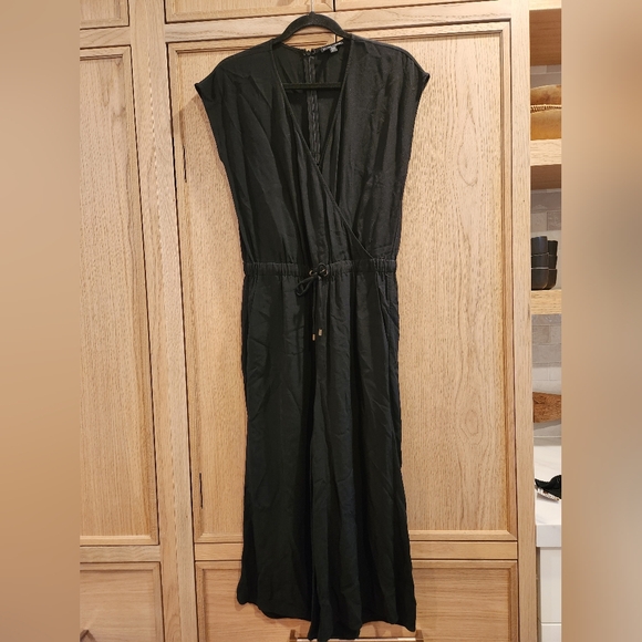 NEW Eileen Fisher black crepe v-neck jumpsuit Romper jumper - Picture 6 of 11